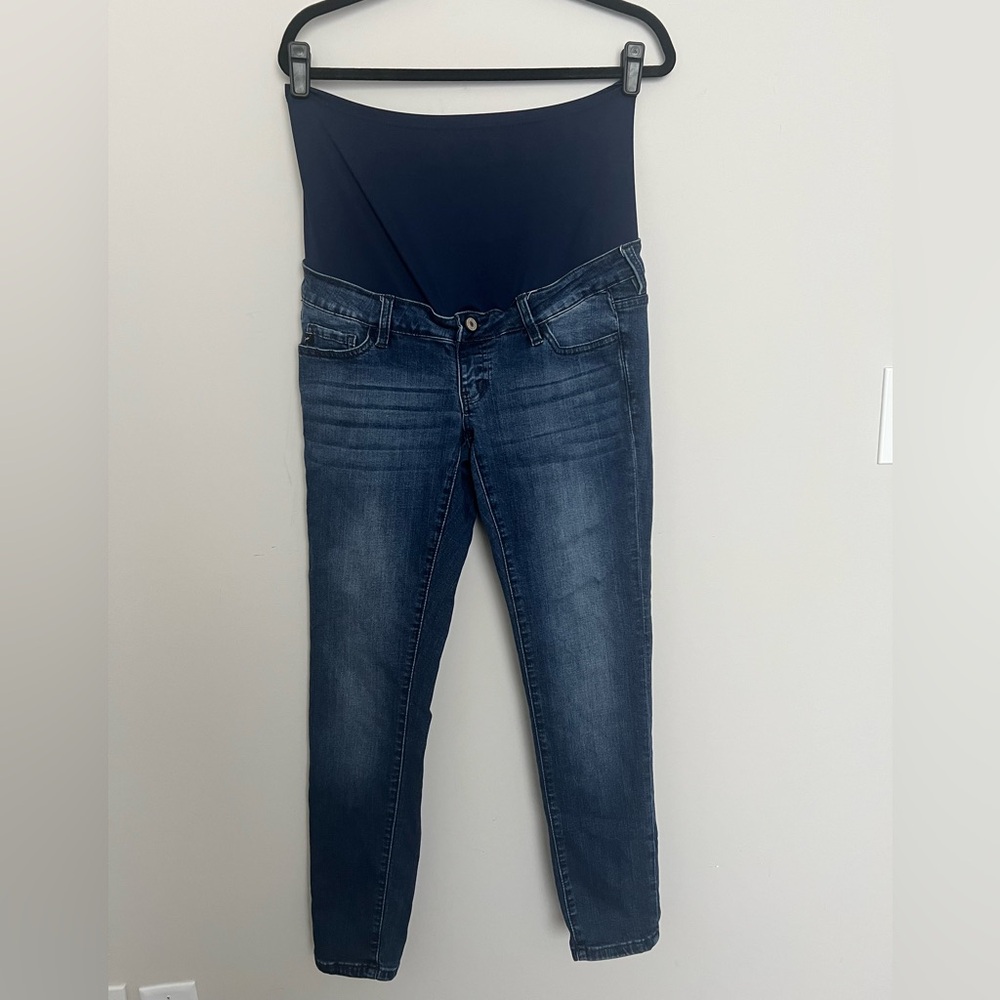KanCan Maternity Over The Bump Skinny Dark Wash Stretchy Jeans Size 9/28